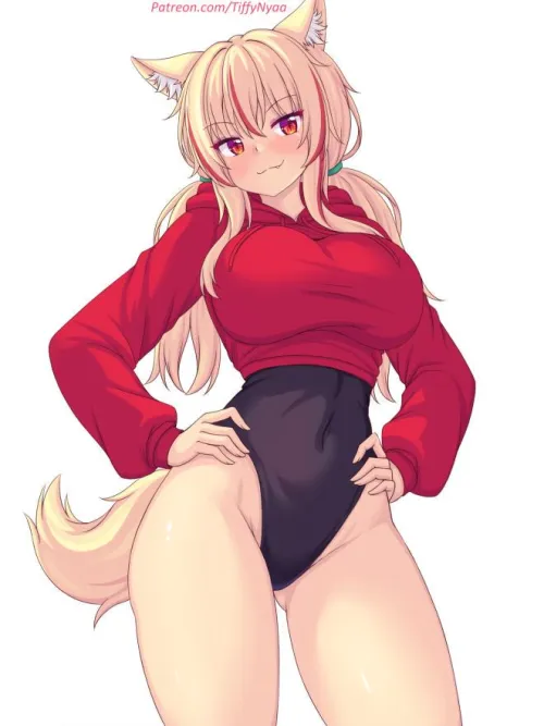 Paws on her hips, and that cheeky grin by NooneKnowsImHentai