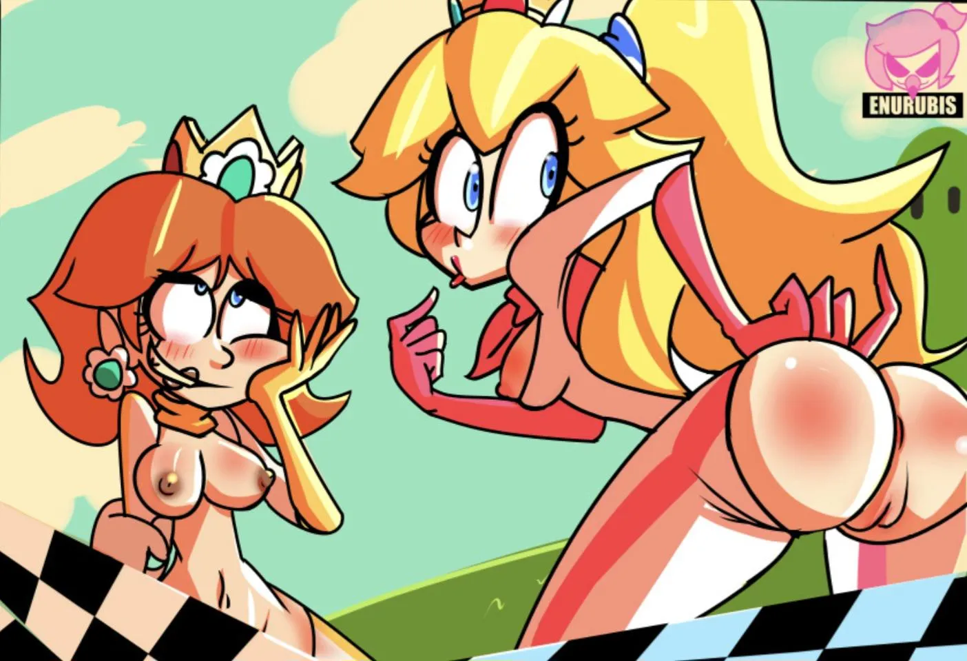 Peach and daisy's new skins (art by Enurubis) posted by Major_Student1174
