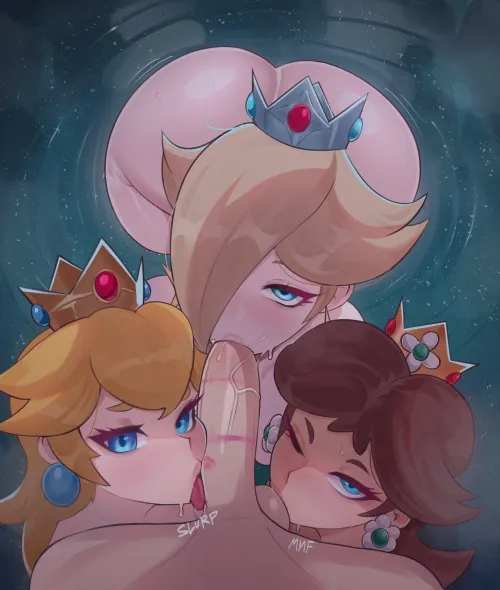 Peach, Rosalina & Daisy give the reverse-princess treatment (Fi_zz_ill) by BleachOnTheRox