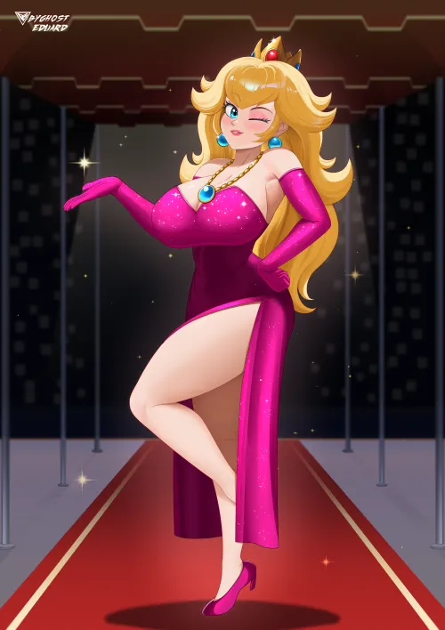 Peach wearing her All-Stars ad dress (byghosteduard) by ItsRaw18