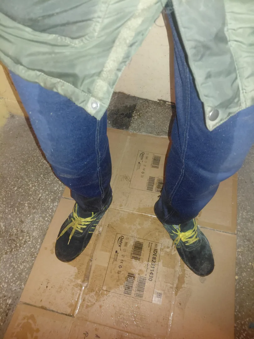Peed my pants at work again. I was about to throw out that cardboard anyway, so at least I used it to save myself the cleanup. posted by WetWanderer84