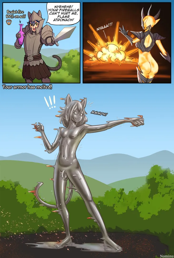 Petrified catboy, art by Nominu. posted by DadGutsnumber1