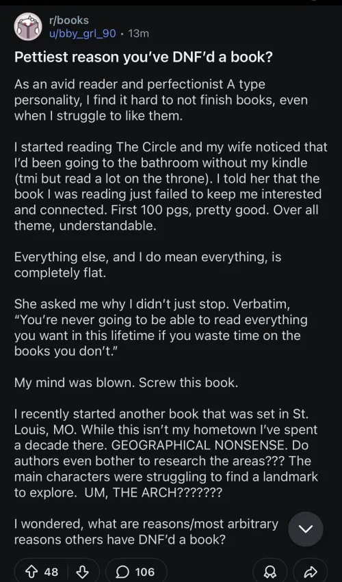 Petty DNF. Mind blown. Screw book. by palimpcest