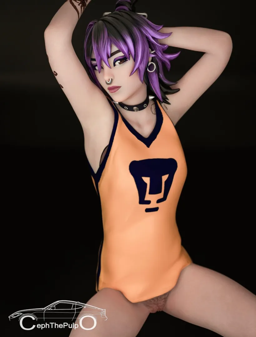 Phaedra is so excited for the game that she forgot to put on some panties (by CephThePulpo on X) posted by C3phThePulp0