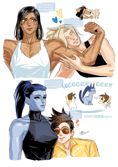 Pharmercy and Widowtracer (@Catsigma1) [Overwatch] by No-Surrounding