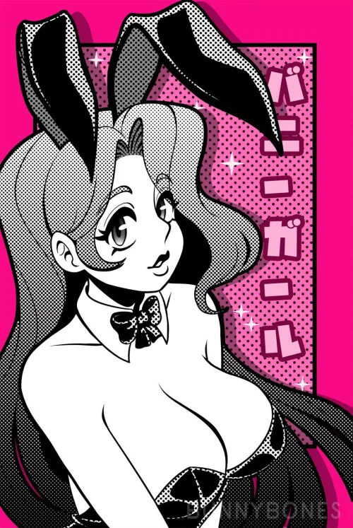Pink Bunny Girl - by BunnyBones by Vaporwavesoda