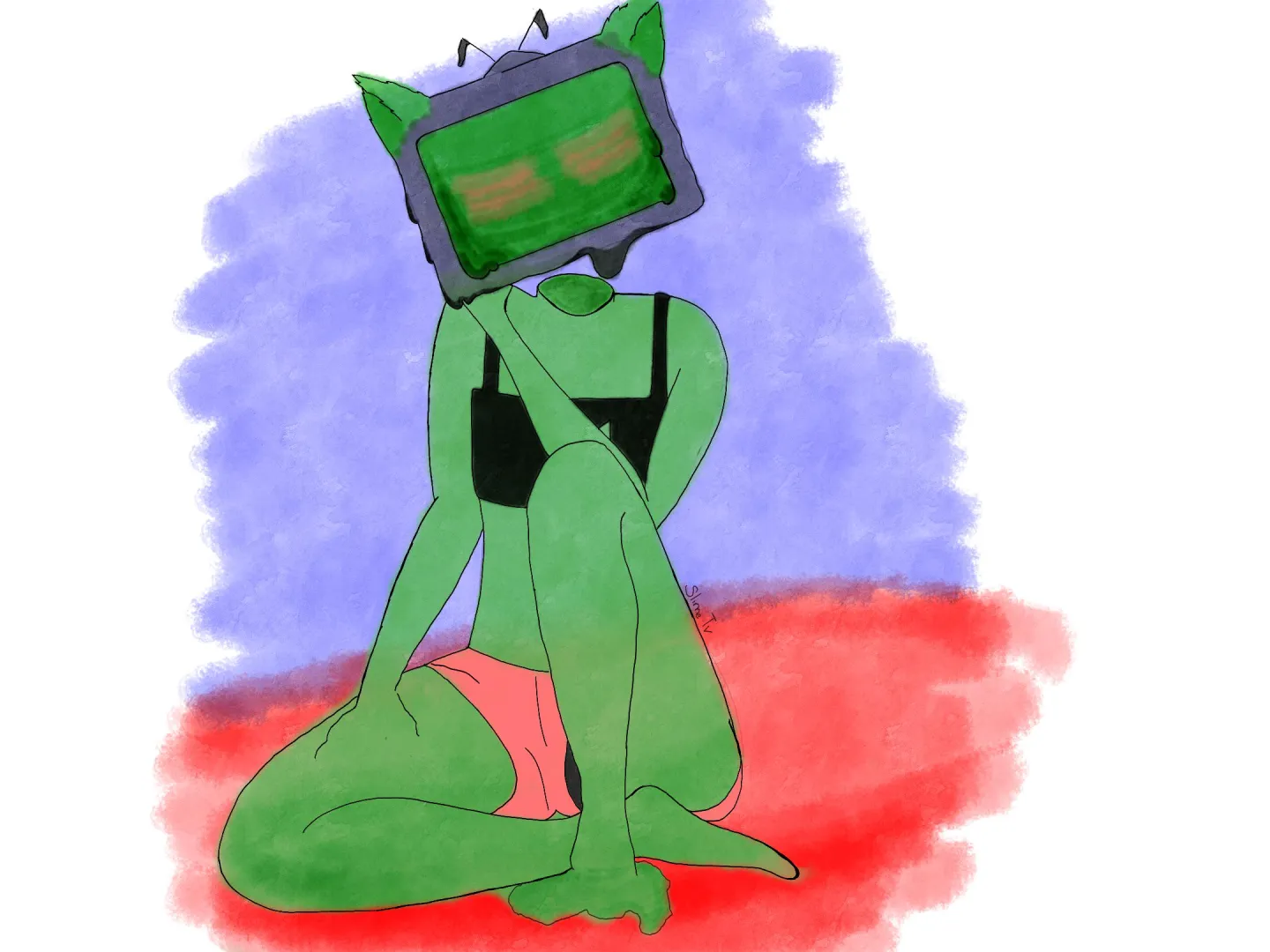 Pixel forced to do Trend! posted by SlimeTvHead