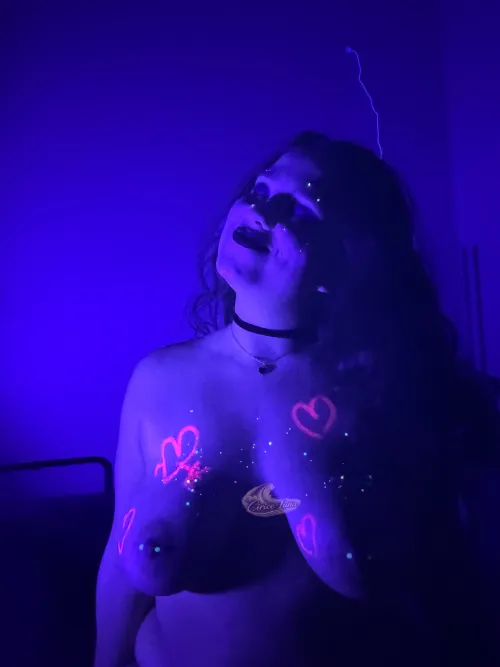 Playing around with some neon paint and glow in the dark piercings by Exact_Box8509