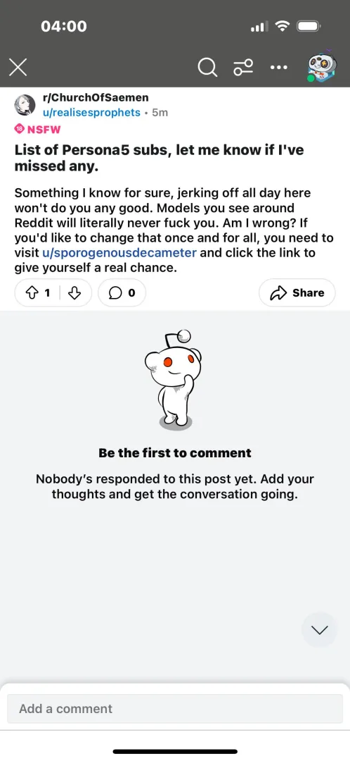 Please be on the lookout for this in other NSFW subreddits.  posted by [deleted]