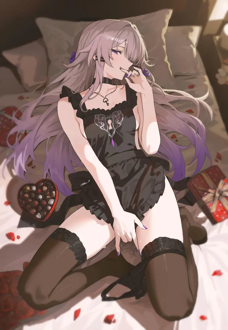 Pleasuring herself on Valentines Day posted by Shiro____