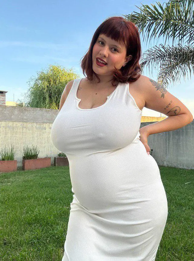 Pokies on white dress posted by sweetfoxyhoney