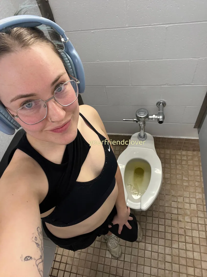 Posing with the locker room toilet [OC] posted by yourfriendclover