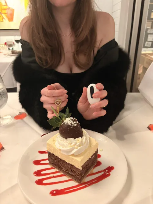 POV: I’m smiling across the table with your key and plug remote on our fancy Valentine's date. You’re sitting a little straighter. by miss-marilyn