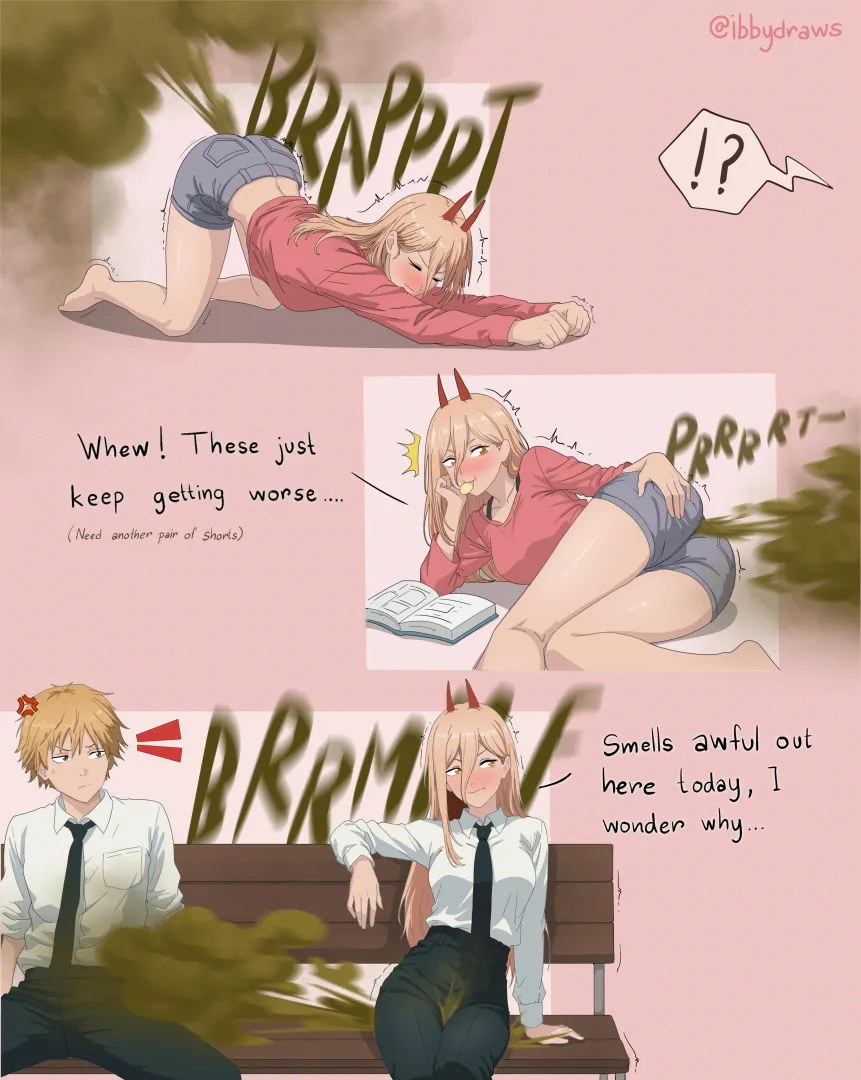 Power's gross farts (@ibbydraws) posted by Goonmori_