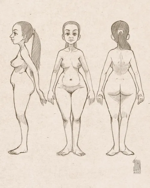 Practicing an average female body by john_d_arts