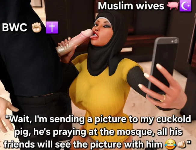 Pray good muslim cuck, while your wife swallows my Christian BWC, look at her !  by Extension-Dinner-794