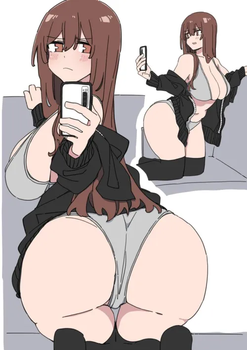 Pretty Brunette Taking a Couch Booty Selfie [Original] by sd6636
