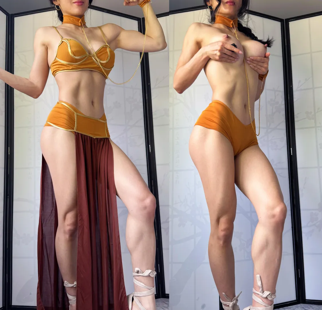 Princess Leia on/off cosplay (PeachyAznGirly) posted by PeachyAznGirly