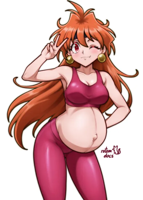 Proudly presenting her pregnant self in sexy Sportswear (Lina Inverse) [rotomdocs] by Rataxu