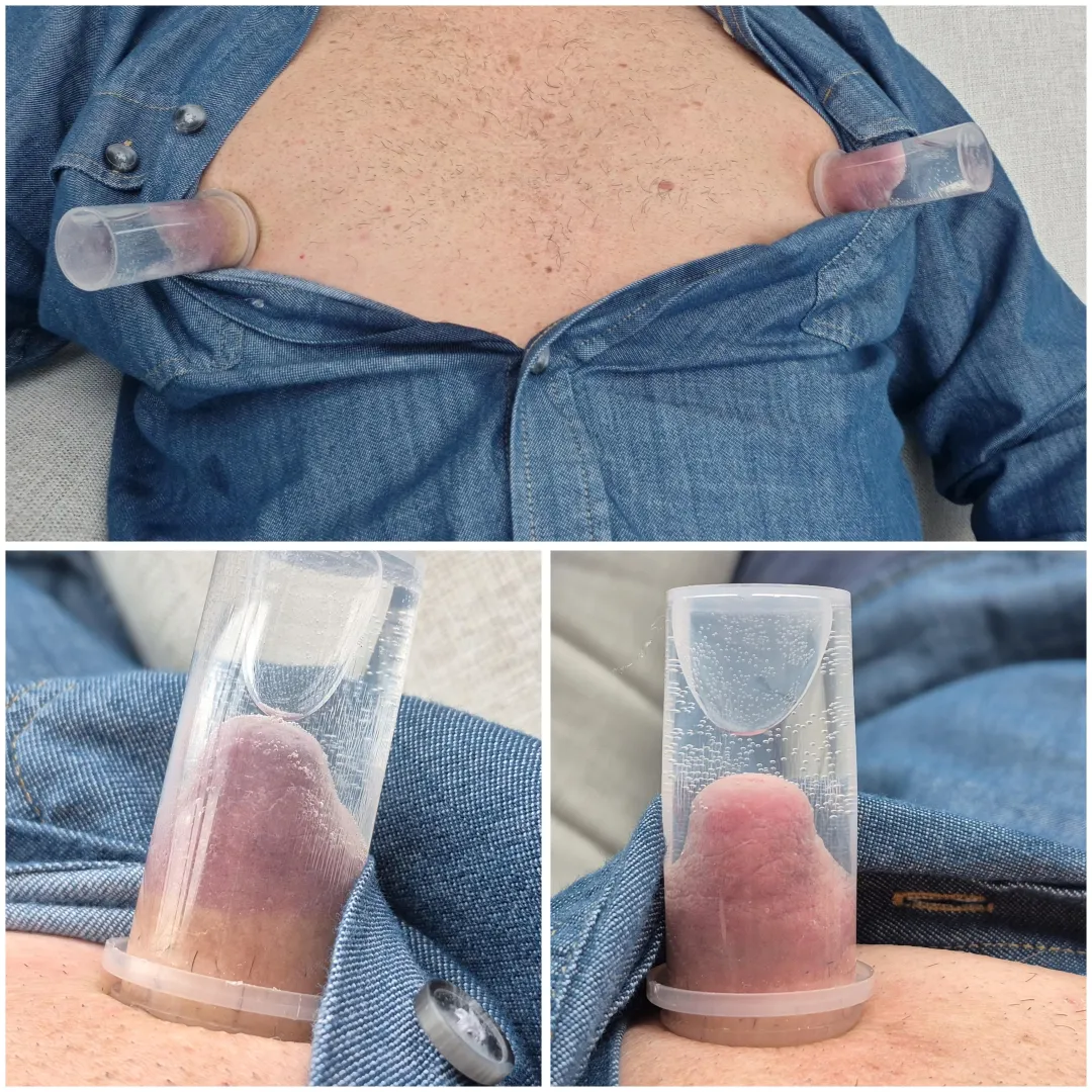 Pumping my nipples again in the community lounge  posted by LargeFan455