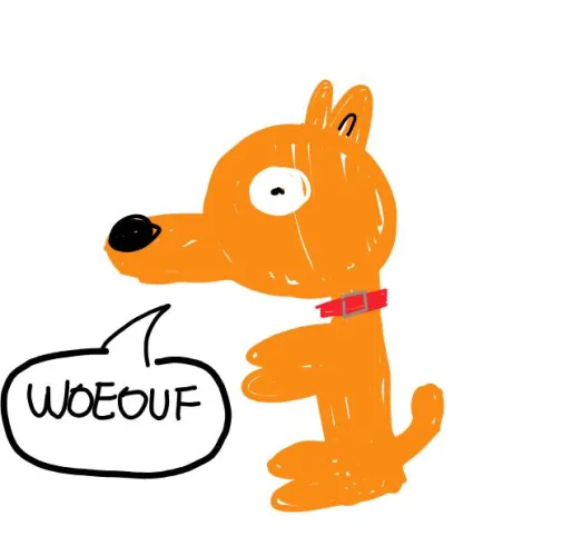 Puppy made this amazing self portrait in only 12 hours to show theyre cooler than the other dogs, adoption requests welcome by Datura_Naut1795