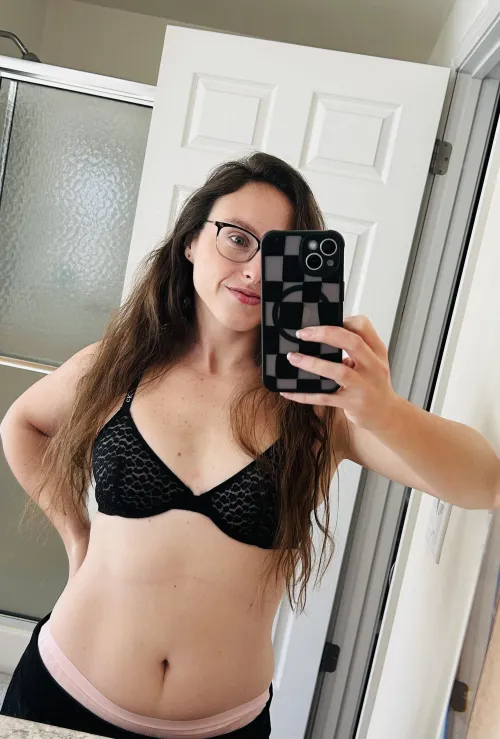 Quick pic while getting ready☺️ lil peak of the pink panties! by 208lexi