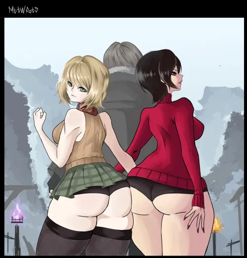 RE4 Ashley and Ada art made by Me (MttW.Arts) by Matt_Strife
