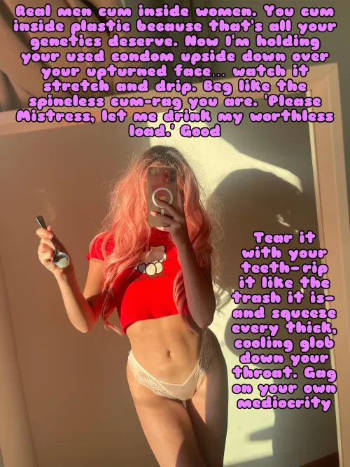 Real man cum inside women you? Just eat that load from spoon!  by PinkDolxo