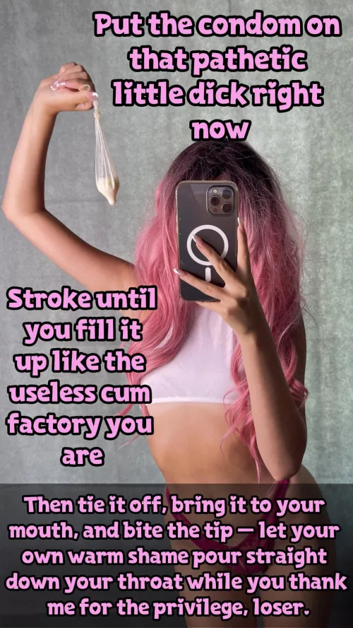 Real men cum inside women, you cum inside latex and then slurp it by PinkDolxo