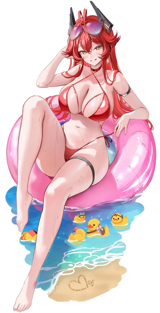 Red Hood with innertube (みかん) [Goddess Of Victory: Nikke] posted by elegantloveglimmer