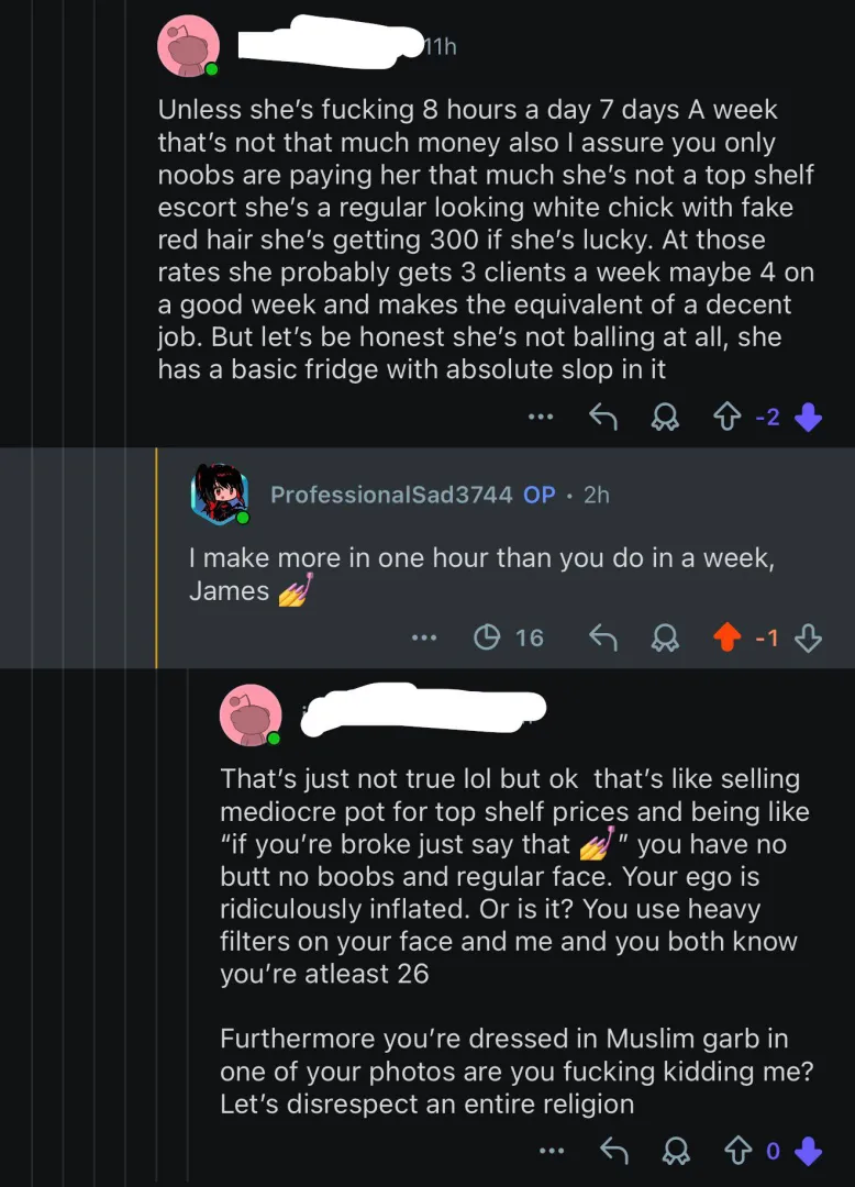 Reddit boys love whining about my prices and try to insult me because they can’t afford me  posted by ProfessionalSad3744