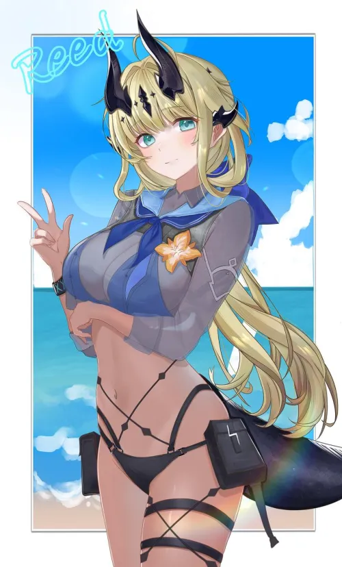 Reed the Flame Shadow Summer Flower [Arknights] by xdragon2k