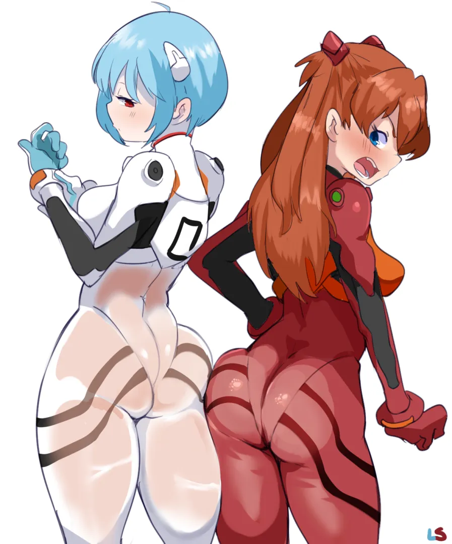 Rei & Asuka in their plugsuits posted by LafterMastr