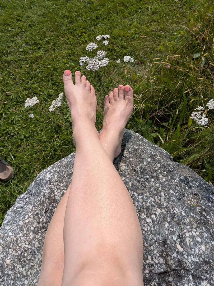 Relaxing my feet on this nice rock posted by MaskedModel4U