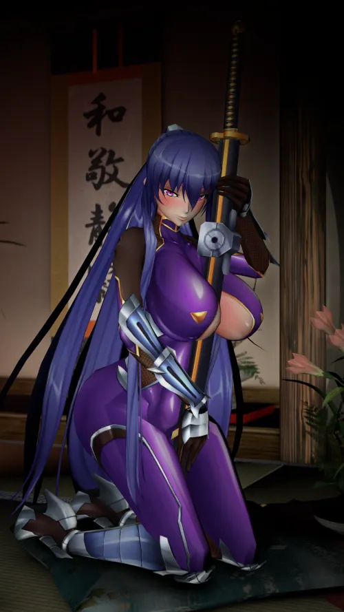 Rinko Akiyama Pinup (OC) by Screwy3D