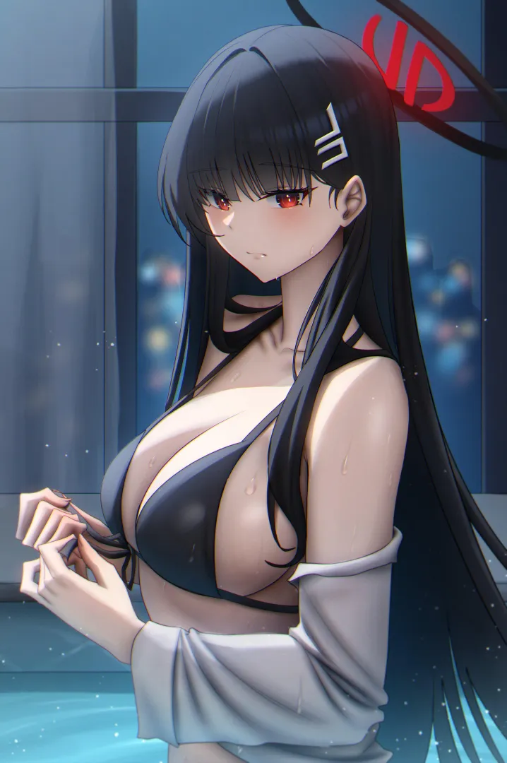 Rio at the pool (gileu / vhih256) [Blue Archive] posted by elegantloveglimmer