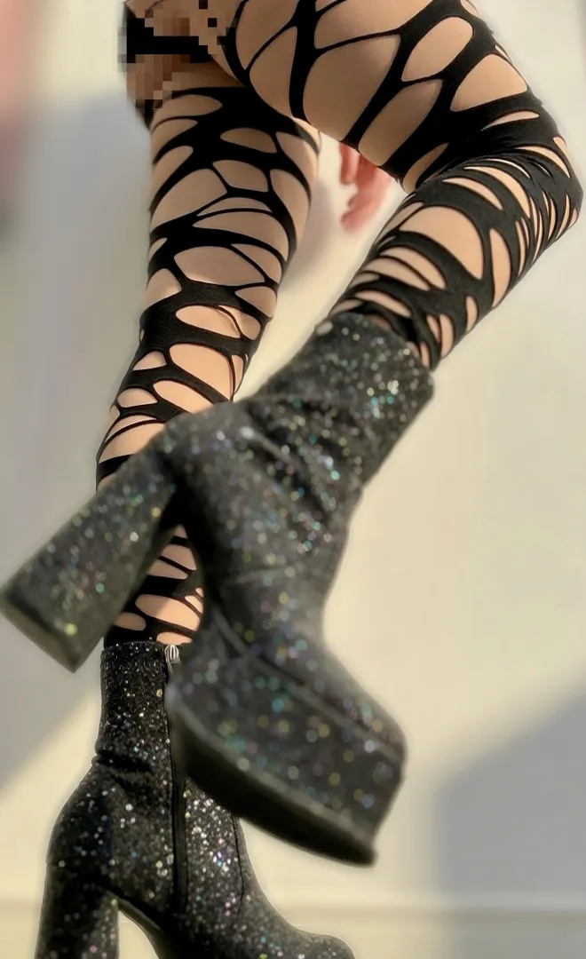 Ripped stockings and sparkles, a combination designed to break your brain  ‍ posted by Godess_Athena_