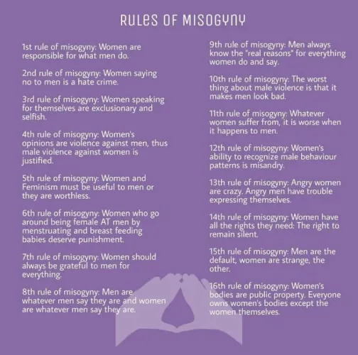 Rules of misogyny  by Aishalovespugs