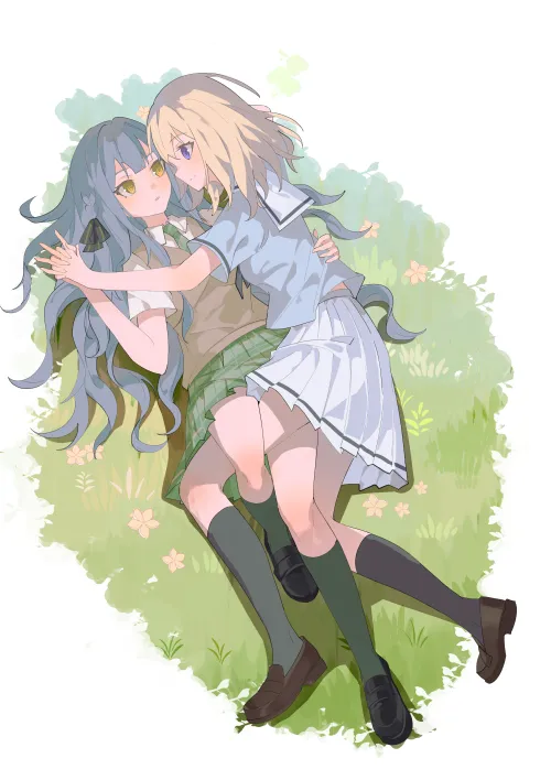 Sakiko and Uika in the grass [BanG Dream!] (amphetaa) by MartyrOfDespair