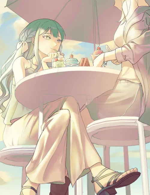 Sakiko and Uika on a date [BanG Dream!] (puni_0626) by MartyrOfDespair