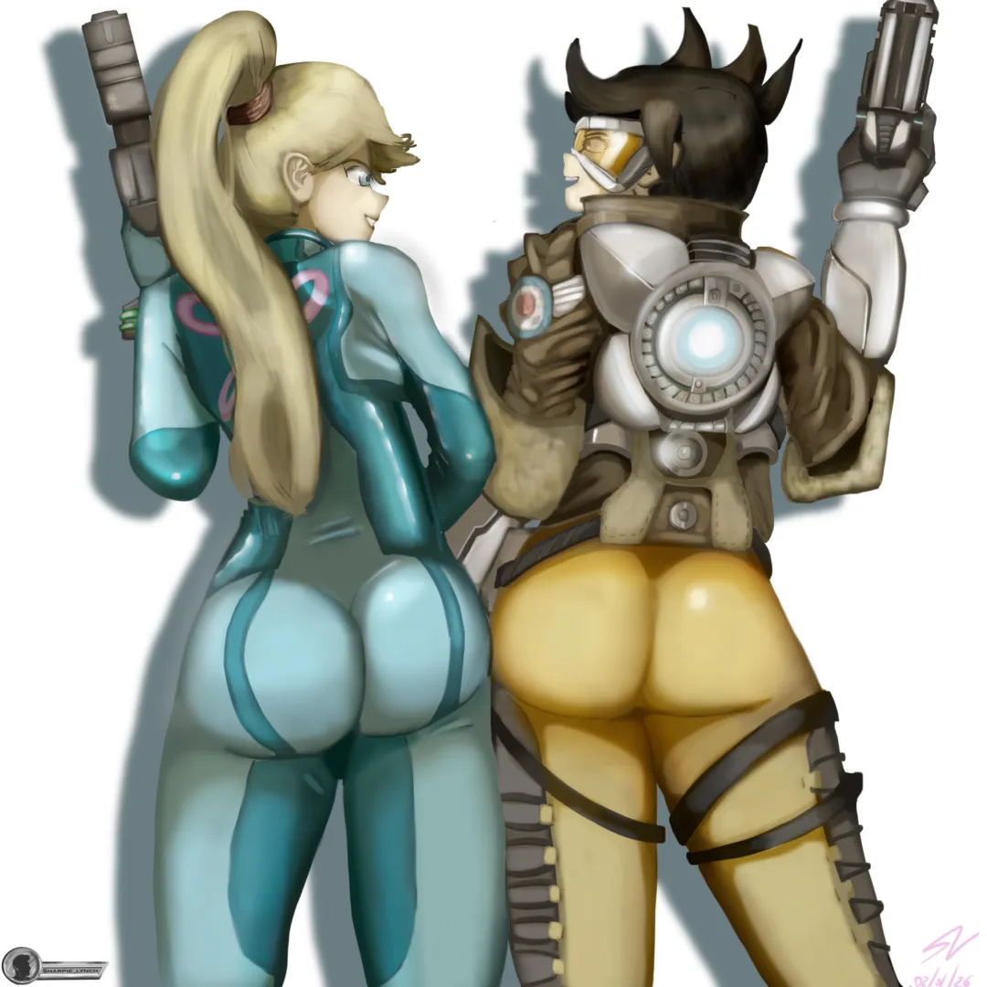 Samus and Tracer (Healthy competition) posted by sharpie_lynch