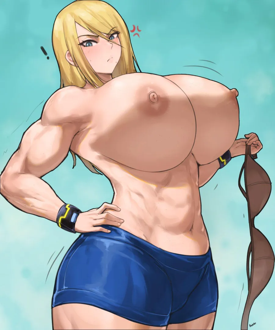 Samus topless and with her Hair let loose (Samus Aran) [Baka Tako] posted by Rataxu
