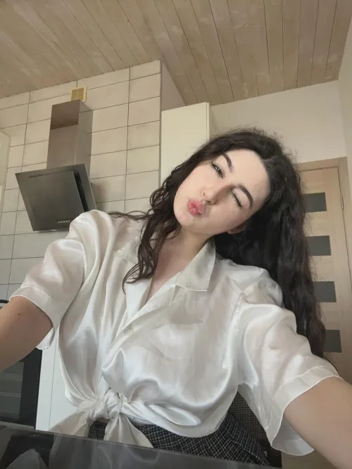 Satin silk blouse by satinsilklover