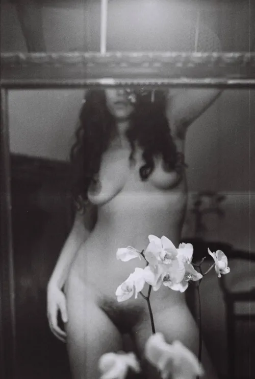 self portrait with orchid by aureanymphaea