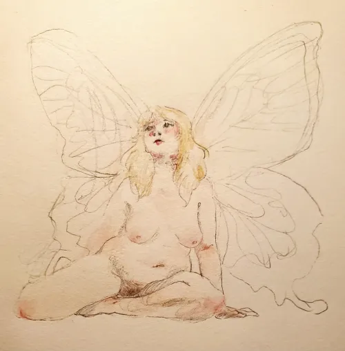 Self-portrait from a couple years ago  by flutteryheart