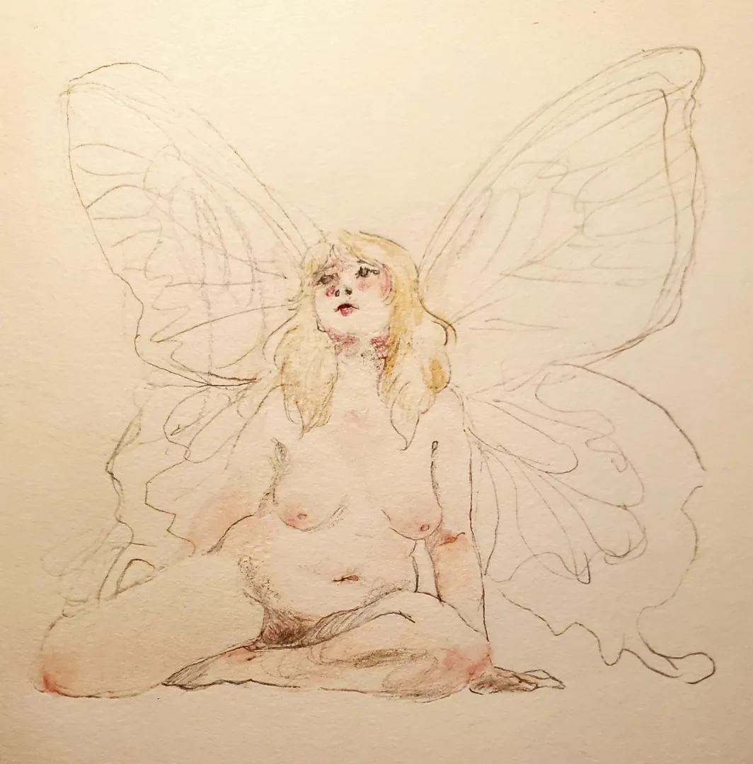 Self-portrait from a couple years ago  posted by flutteryheart