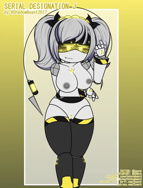 Serial Designation J by @ShadowBeast2017 / At last, the final YCH is done. Thank you all so much for your support, I'm sure next month we'll do the same with a new pose! I'll rest a bit for now and I'll return later. Enjoy! by Zzsark_Stormbeard