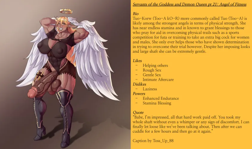 Servants of the Goddess and Demon Queen pt 21: Angel of Fitness by Toss_Up_88