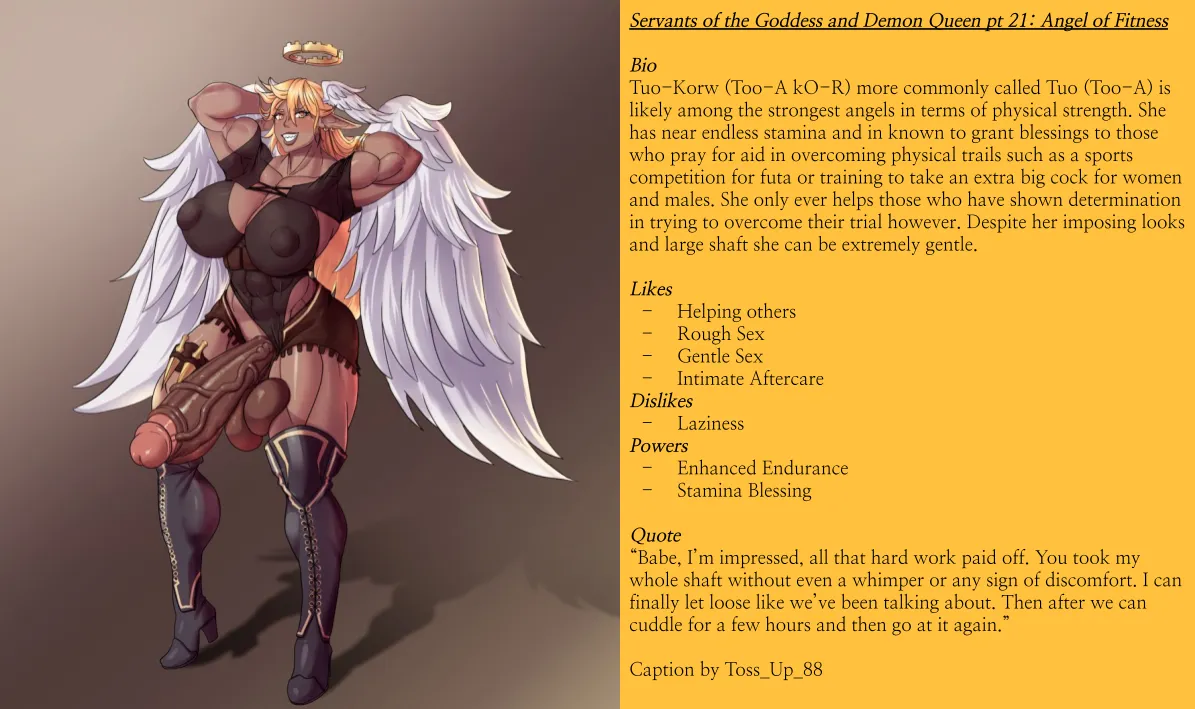 Servants of the Goddess and Demon Queen pt 21: Angel of Fitness posted by Toss_Up_88