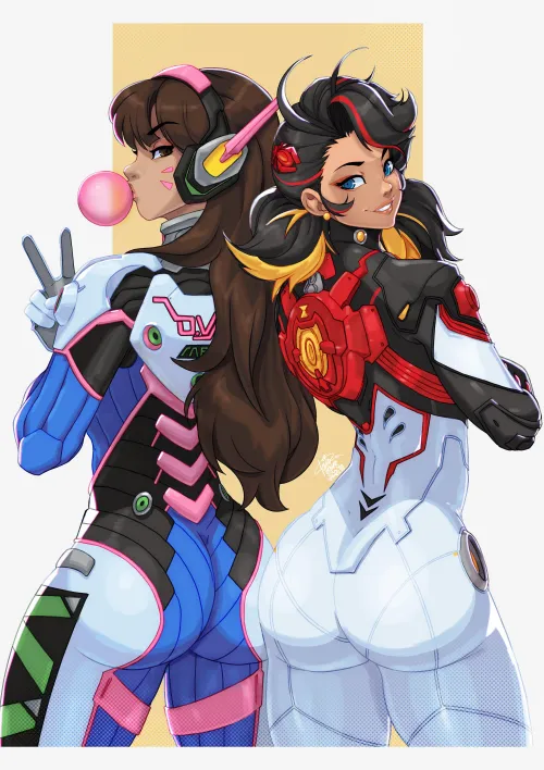 Sexy babes Peni and D.Va~ by Penimin